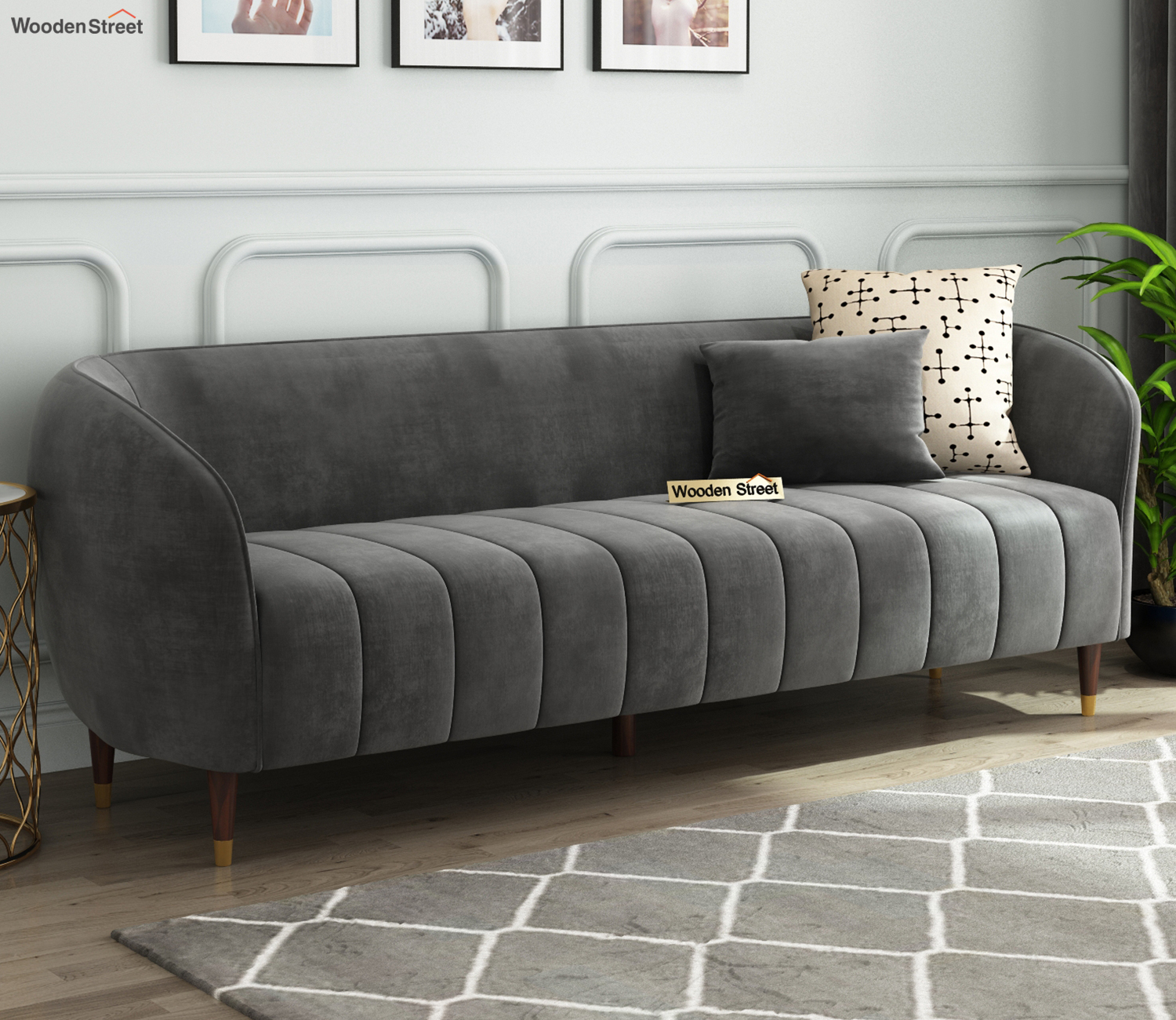 3 Seater Sofa | Cabinets Matttroy pertaining to Bradley Charcoal Grey Fabric Modern 3 Piece Sofa Loveseat & Arm Chair Set