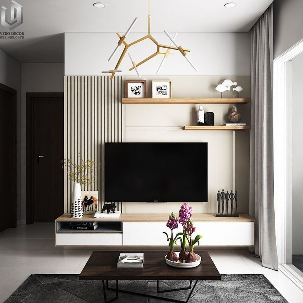 35 Perfect Textured Walls Design Ideas For Your Living Room | Modern ... for Modern Living Room Design With Tv