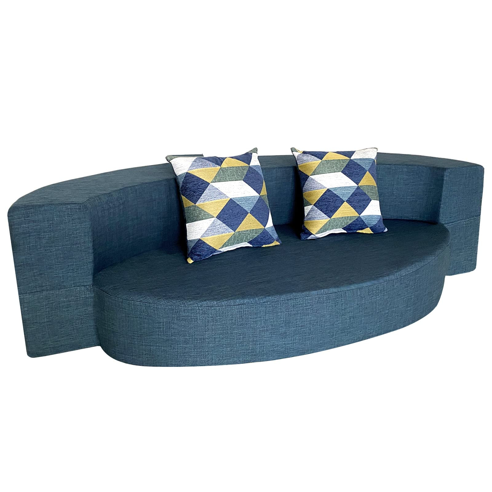 Anoner Stylish Sofa Bed Memory Foam inside Basil Porcelain White Fabric 3 Piece Queen Memory Foam Sleeper Sofa Bed Loveseat & Swivel Cuddler Set
