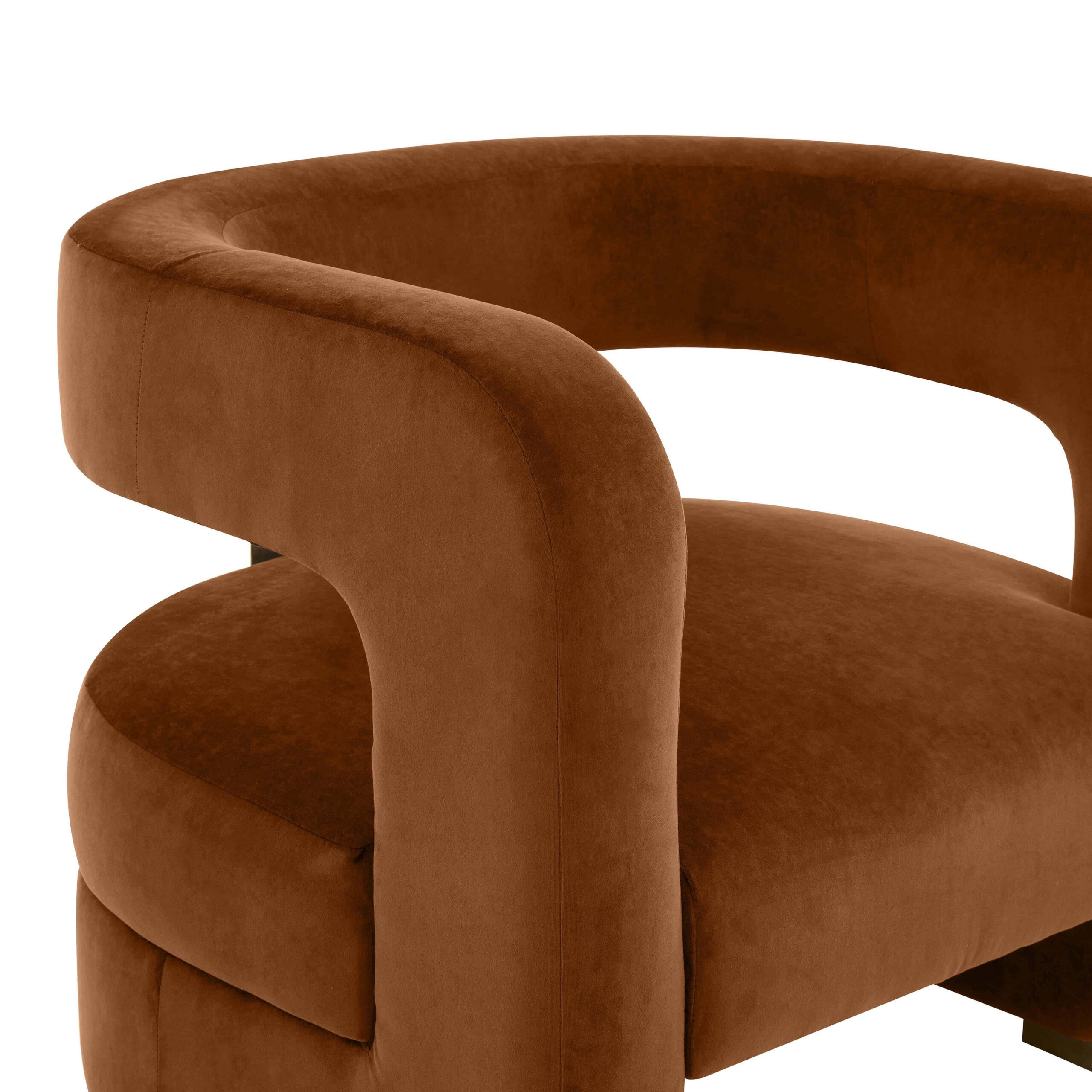 Ayanna Burnt Sienna Velvet Accent Chair At Futonland with regard to Santana Burnt Sienna Velvet Fabric 3 Piece 78" Sofa Chair & Ottoman Set