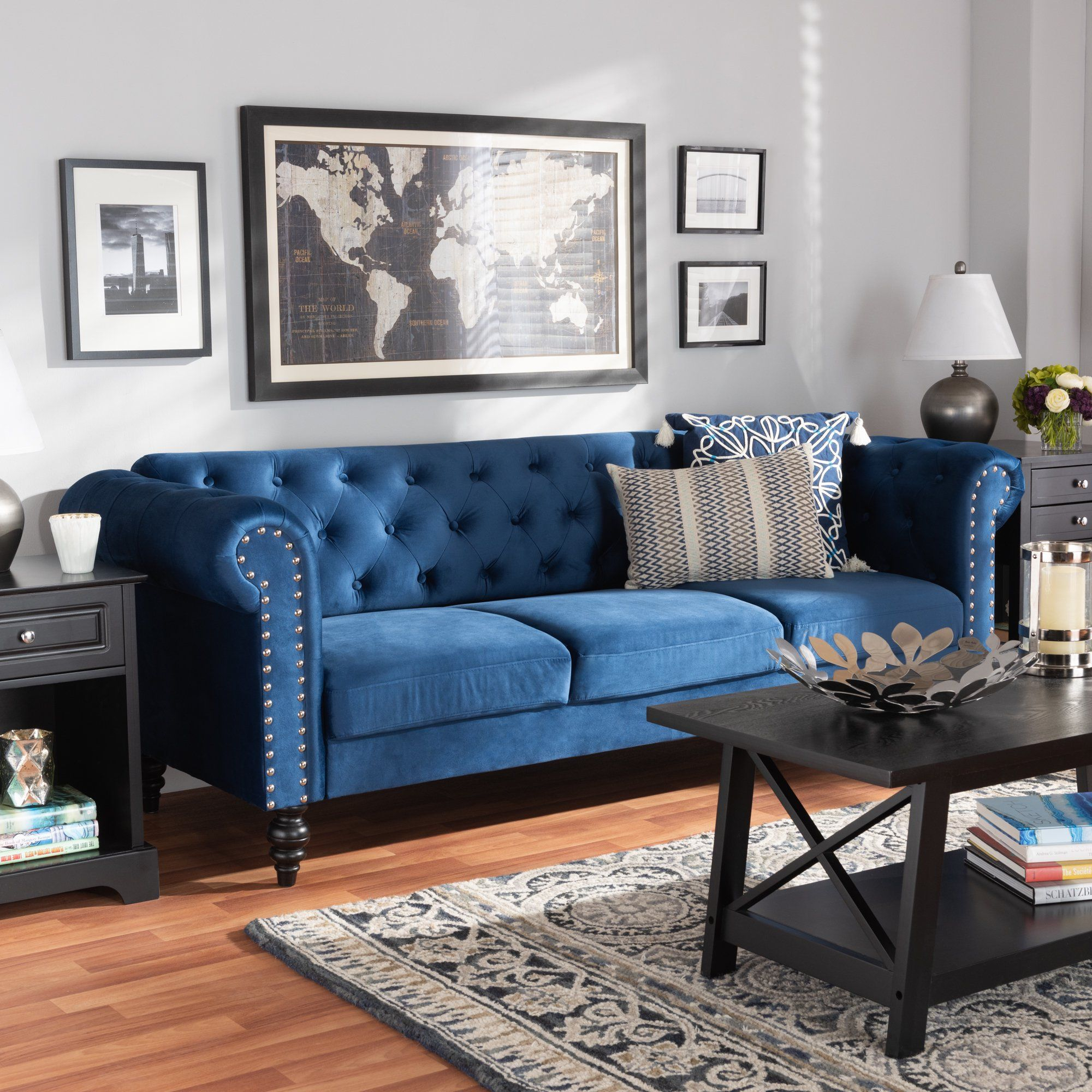 Baxton Studio Emma Traditional And Transitional Navy Blue Velvet Fabric ... inside Caring for Your Lyric Set: Tips for Long-Lasting Beauty and Functionality