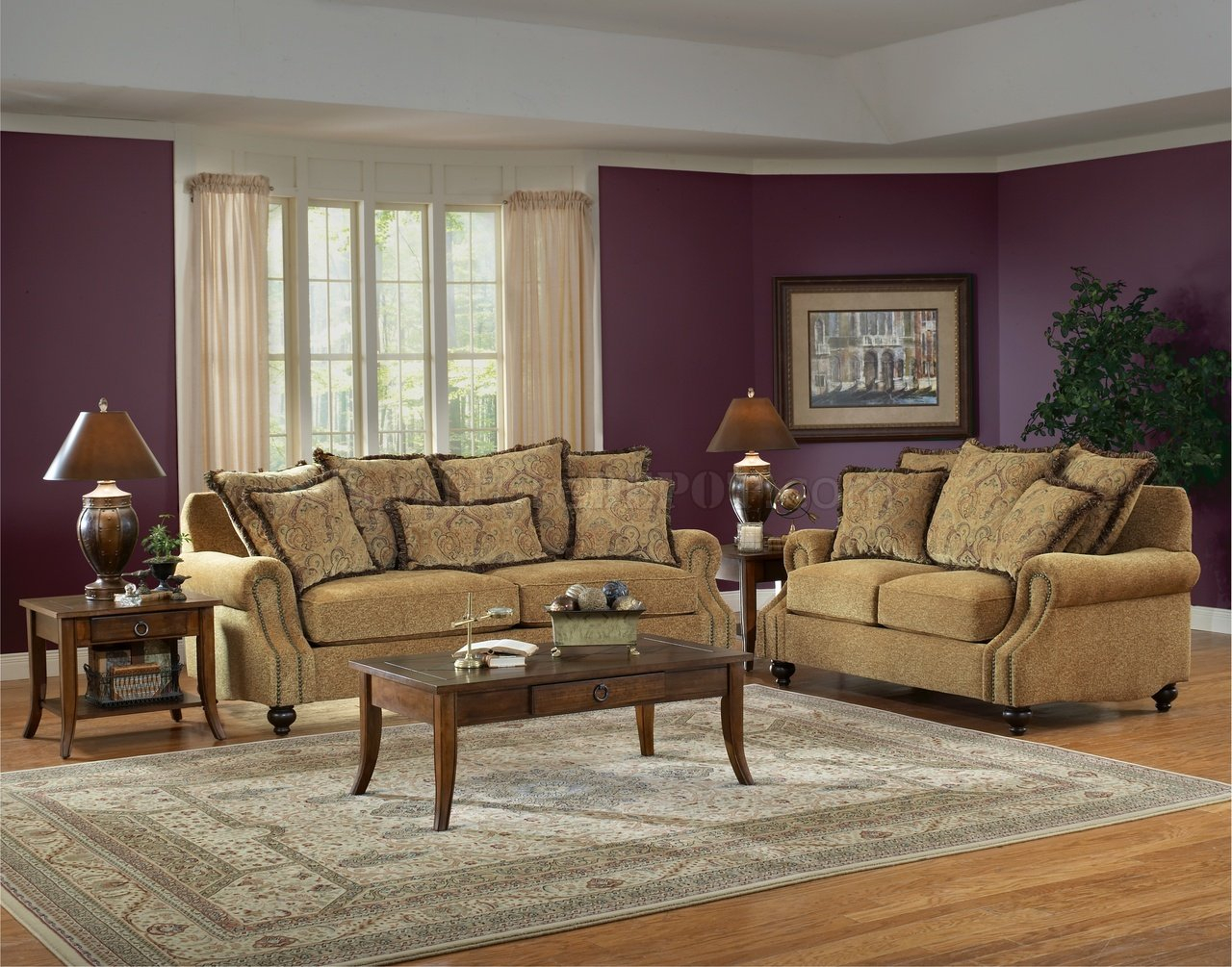 Beige Fabric Classic Living Room Sofa & Loveseat Set with regard to Monterey Beach Beige Fabric 95" 3 Piece Sofa Loveseat & Oversized Arm Chair Set