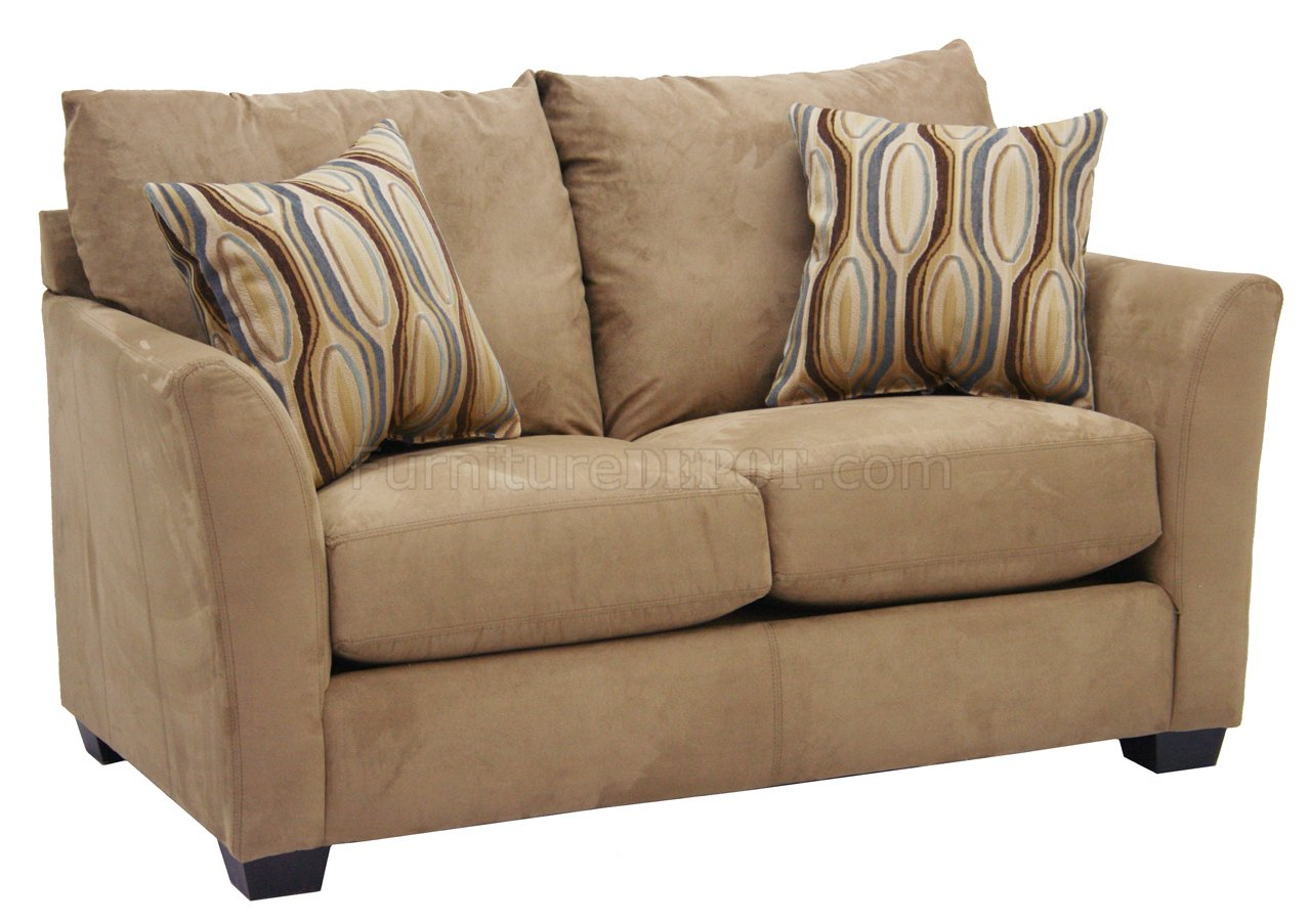 Beige Suede Fabric Modern Sofa & Loveseat Set W/Options inside Santo Foam Beige Performance Fabric Microfiber 102" Fabric Queen Sleeper/Loveseat/ Oversized Chair/Ottoman Set