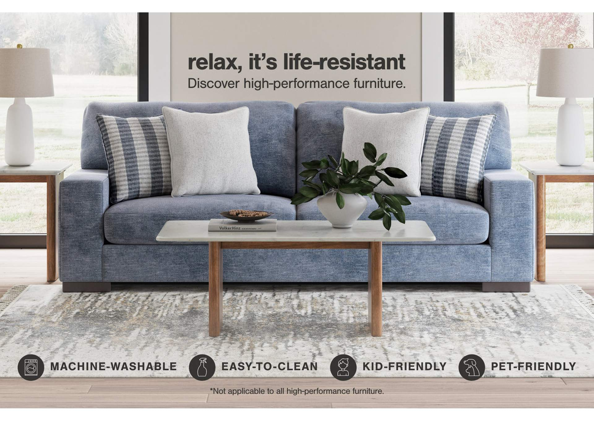 Belvoir Oversized Chair intended for Austen Foam Grey Performance Fabric Weave Sofa/Condo Sofa/Oversized Chair Set
