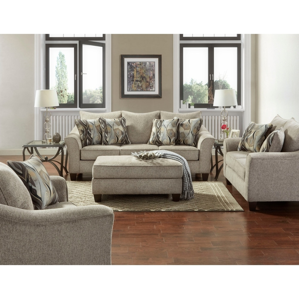 Casual, Fabric, 4 Piece Living Room Sets - Bed Bath & Beyond pertaining to Crafting Comfort Understanding the 4-Piece Living Room Set Design