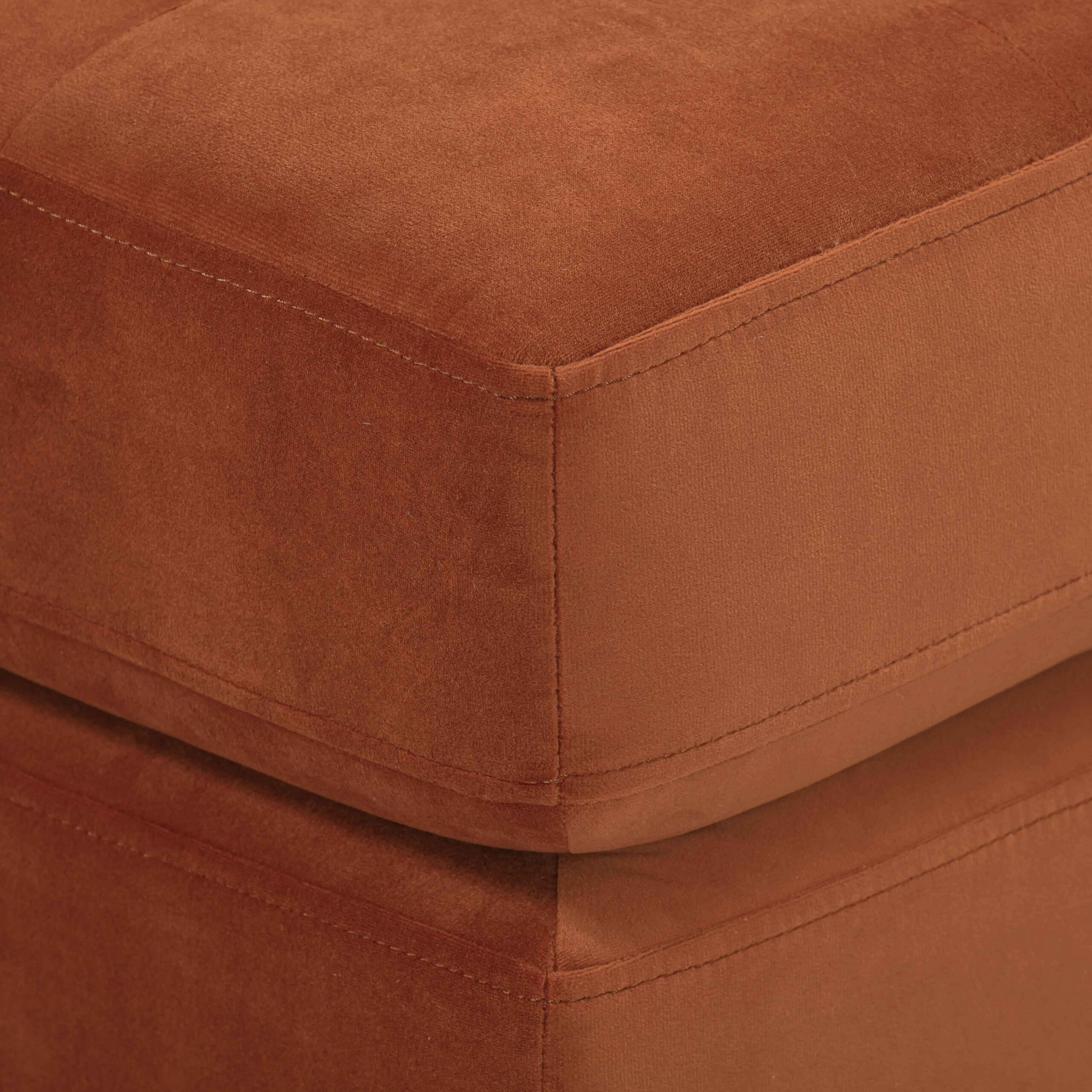 Cave Burnt Sienna Velvet Ottoman At Futonland throughout How to Choose the Perfect Santana 3-Piece Sofa Set for Your Home
