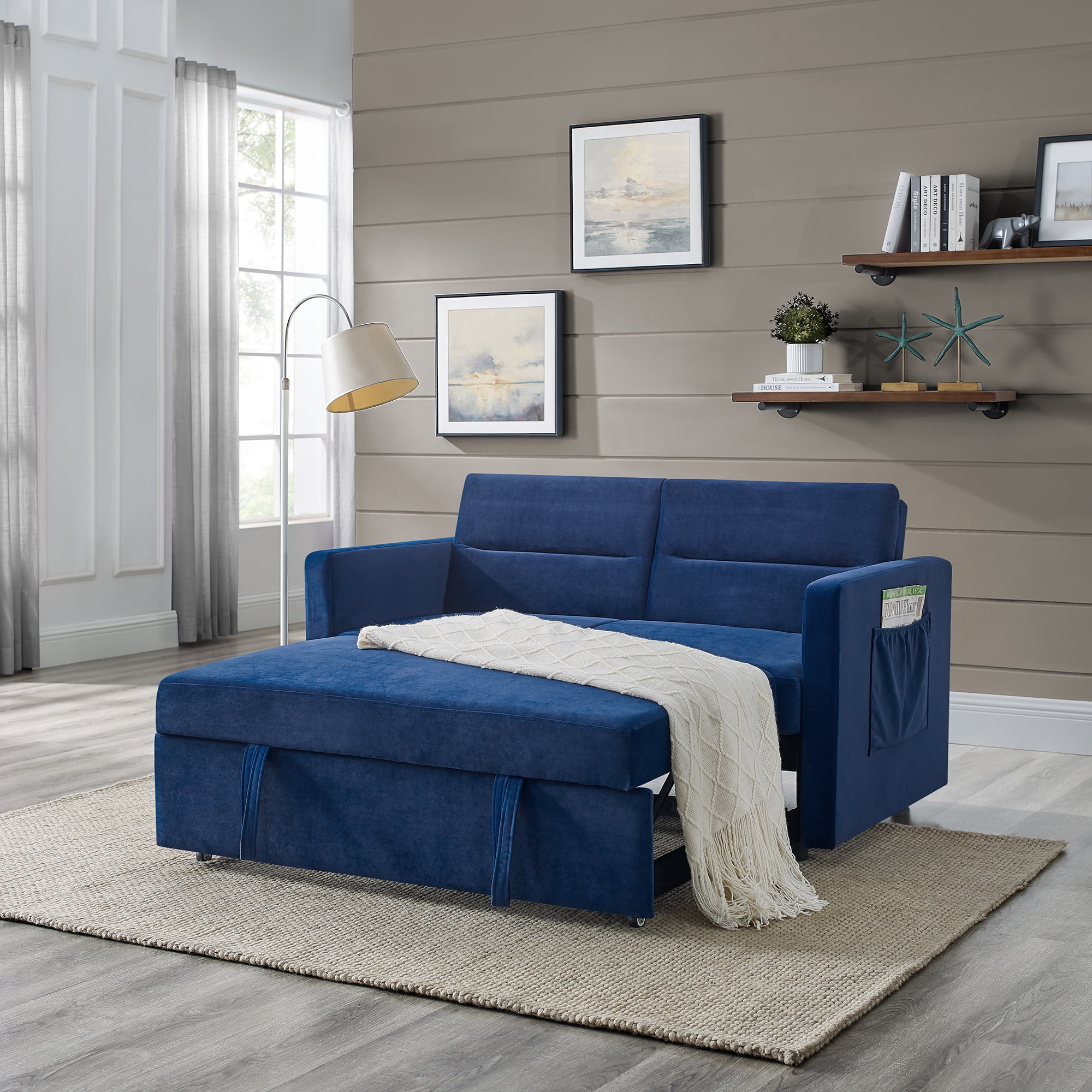 Free Shipping! Hommoo Sofa Bed With Pull-Out Bed, Modern Convertible ... with Creating a Cozy Living Space with a Sleeper Sofa and Arm Chair