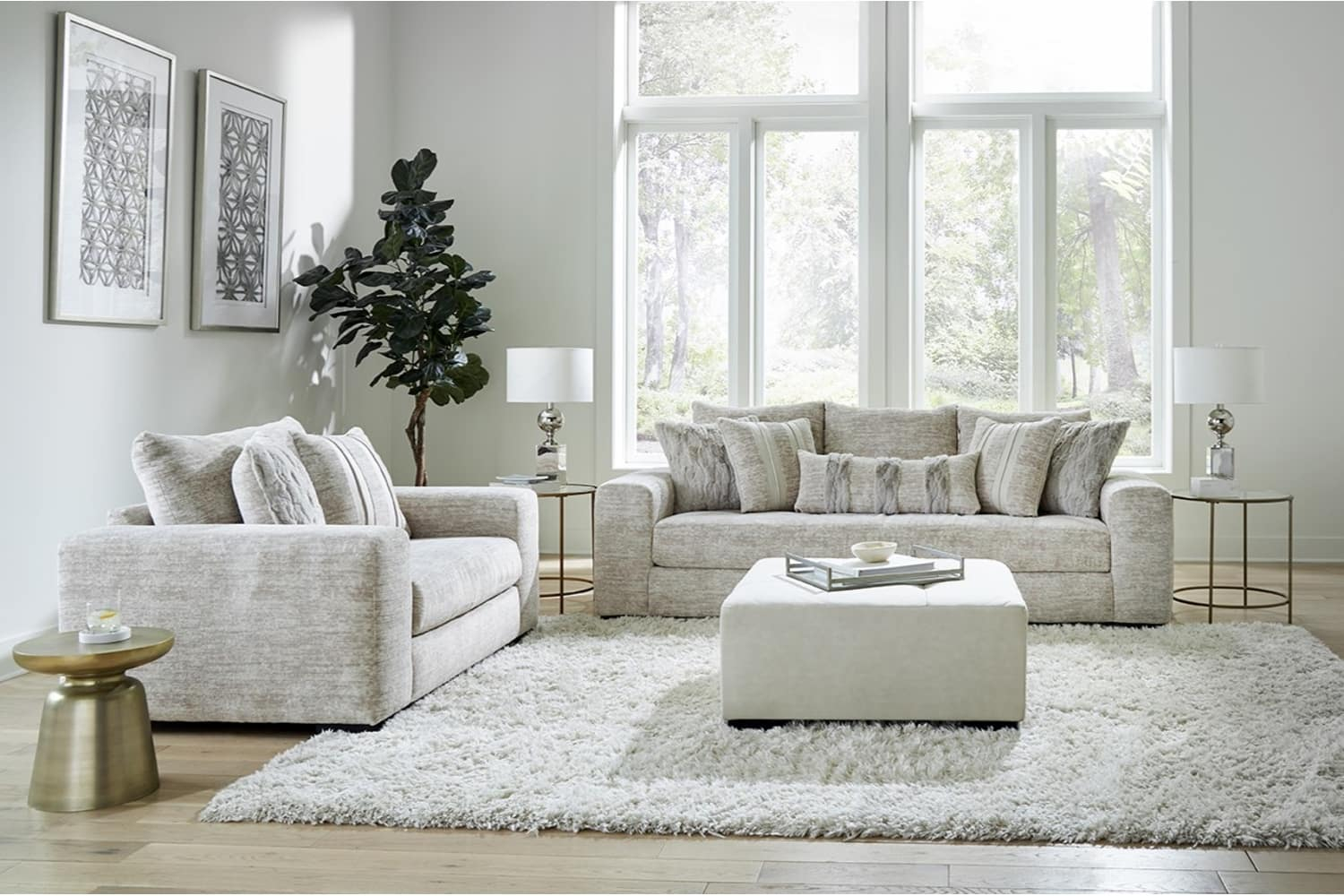 Galactic Parchment 2 Piece Sofa & Oversized Chair Set - Georgia ... with The Ultimate Guide to Caring for Your Austen Foam Grey Performance Fabric Furniture