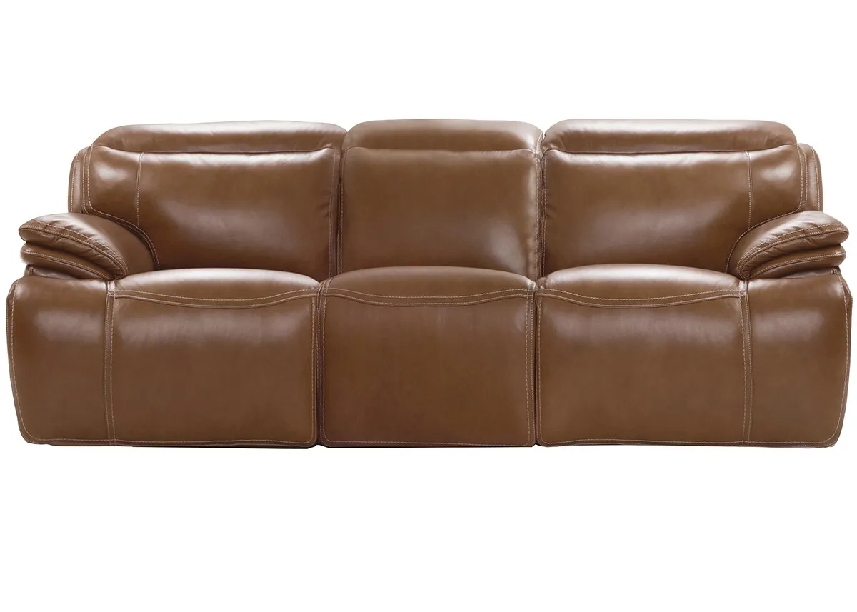 Isaac Brown Leather 3 Pc. Zero Gravity Power Reclining Living Room W ... intended for 3 Piece Matrix Cream Leather Power Zero Gravity Reclining Audio Living Room Set With Sofa Console Loveseat & Recliner