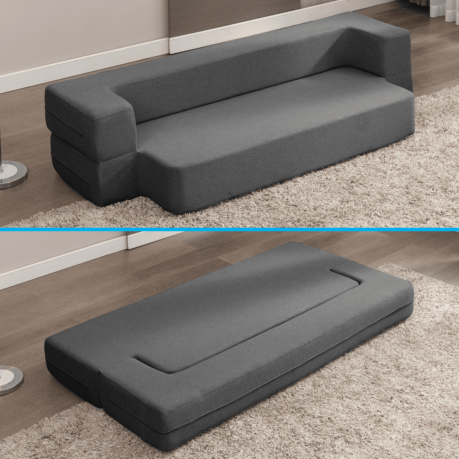 Mjkone Folding Queen Size Sleeper Sofa Bed,Convertible Couch Bed,Floor ... inside From Living Room to Guest Room Mastering the Art of the Sleeper Sofa