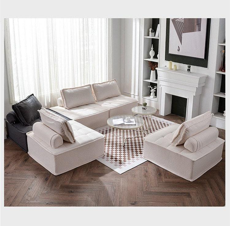 Nordic Japandi Japanese Living Room Sofa Combination Tatami Minimalist ... intended for Japandi 93" Fabric Sofa/Loveseat Set