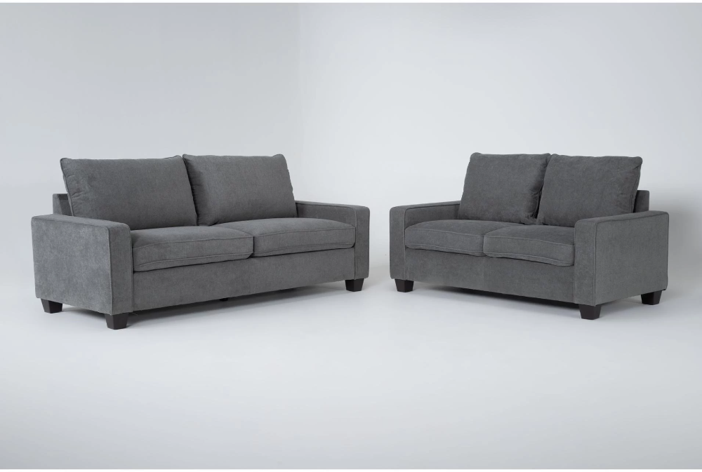 Reid Grey 2 Piece Living Room Set In 2022 | Grey Living Room Sets ... for Reid Grey Fabric 3 Piece Living Room Set
