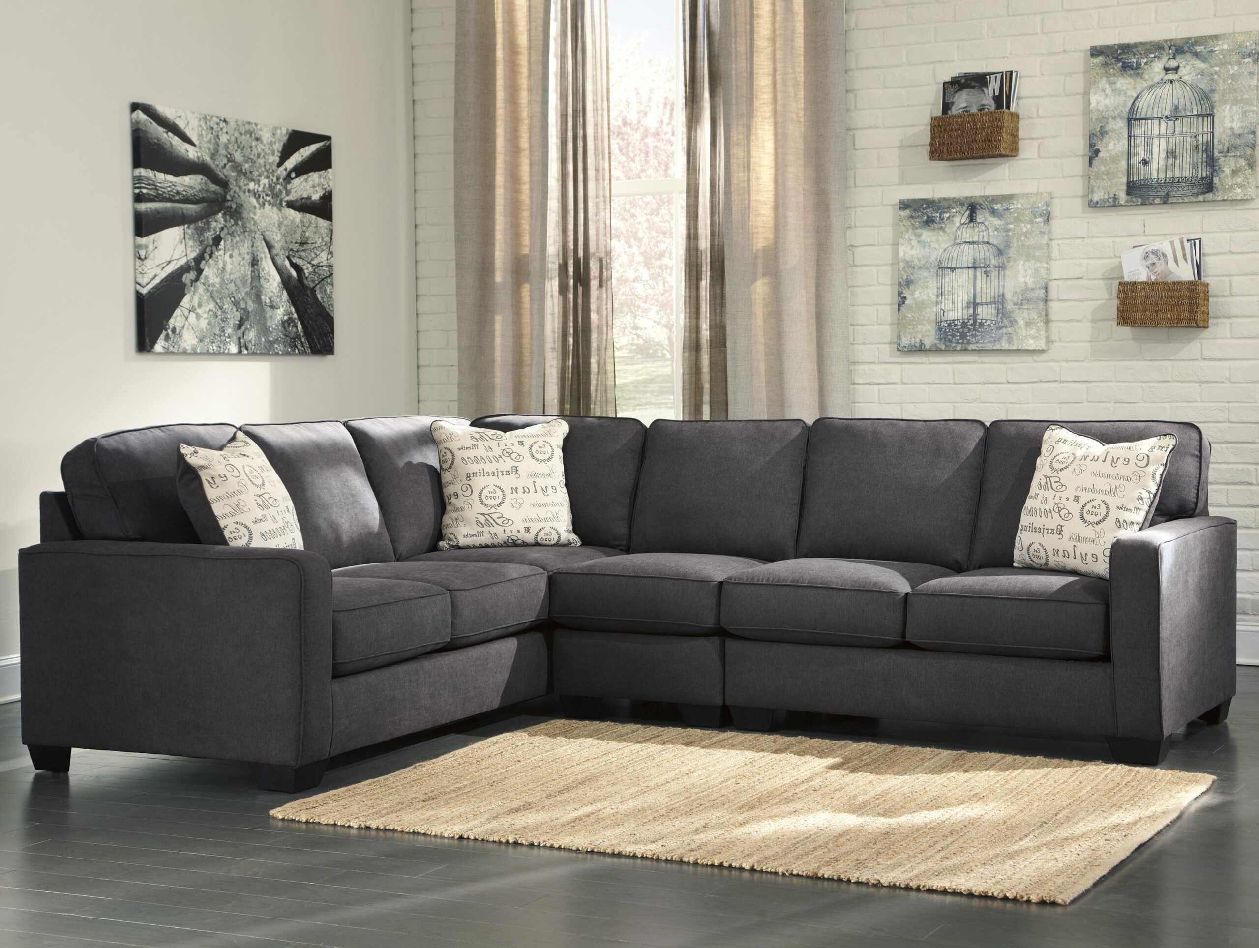 Signature Design By Ashley Alenya - Charcoal 3-Piece Sectional With ... inside Maximizing Space with a Reversible Chaise Loveseat Innovative Design Solutions