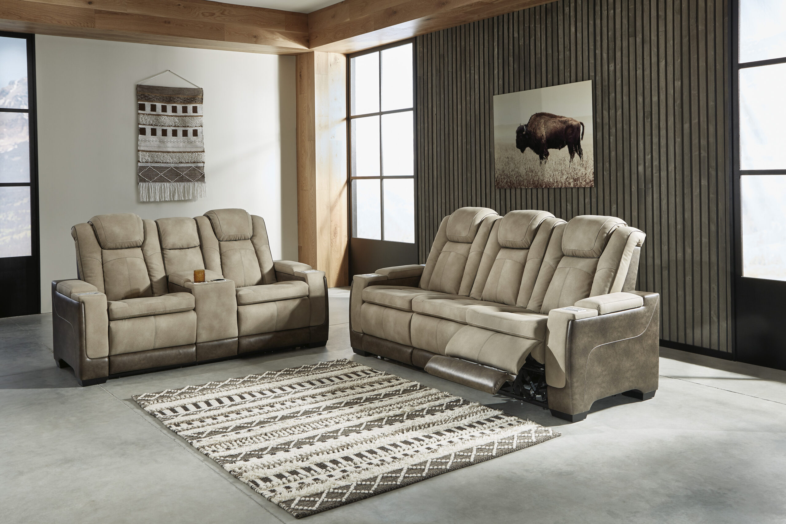 Signature Design By Ashley Next-Gen Durapella Power Reclining Set ... inside 3 Piece Matrix Cream Leather Power Zero Gravity Reclining Audio Living Room Set With Sofa Console Loveseat & Recliner