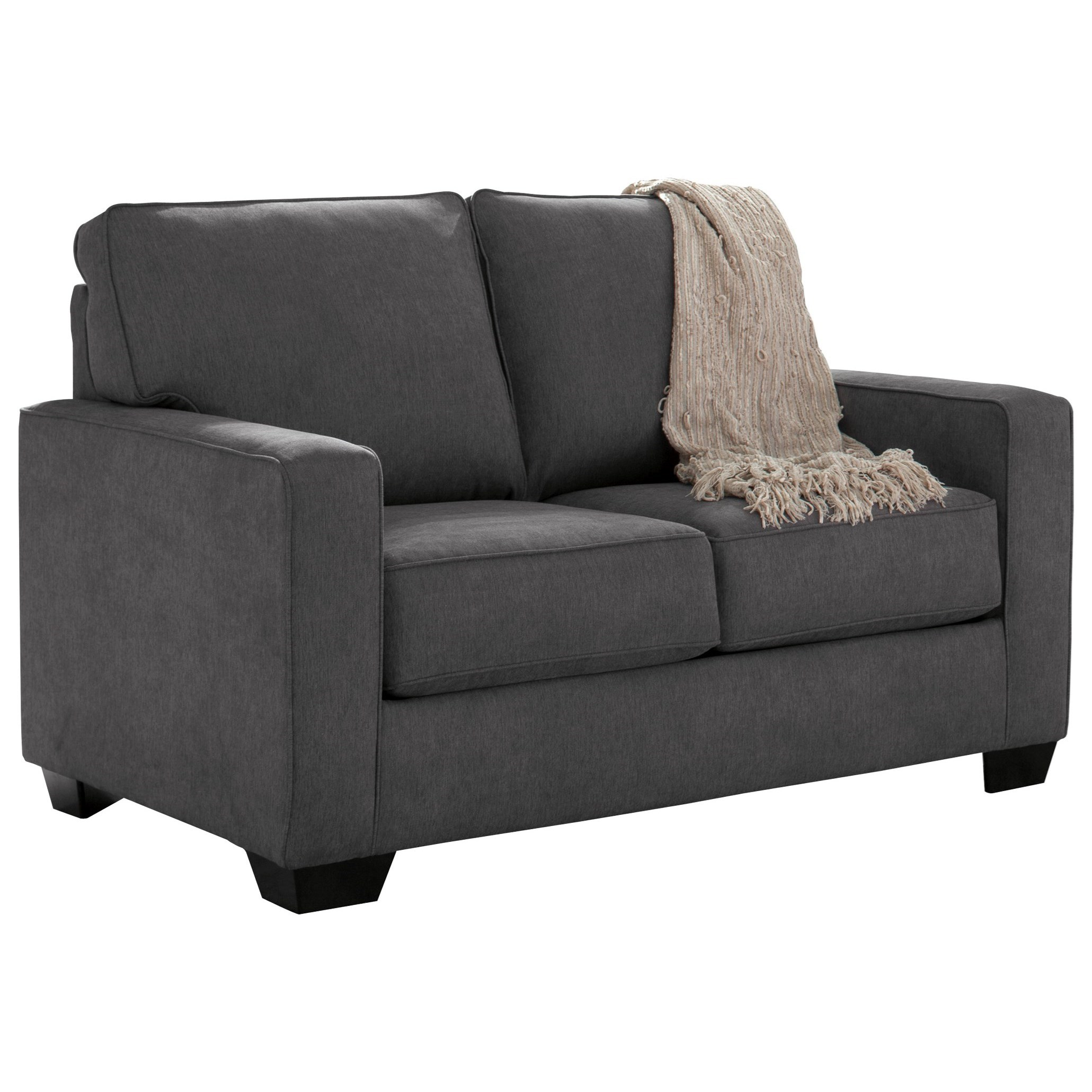 Signature Design By Ashley Zeb 3590137 Twin Sofa Sleeper With Memory ... inside Athos Vintage Grey Fabric Sofa/Loveseat/Twin Memory Foam Arm Chair Sleeper Set