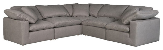 Terra Condo Classic L Modular Sectional Performance Fabric Light Grey ... with The Ultimate Guide to Caring for Your Austen Foam Grey Performance Fabric Furniture