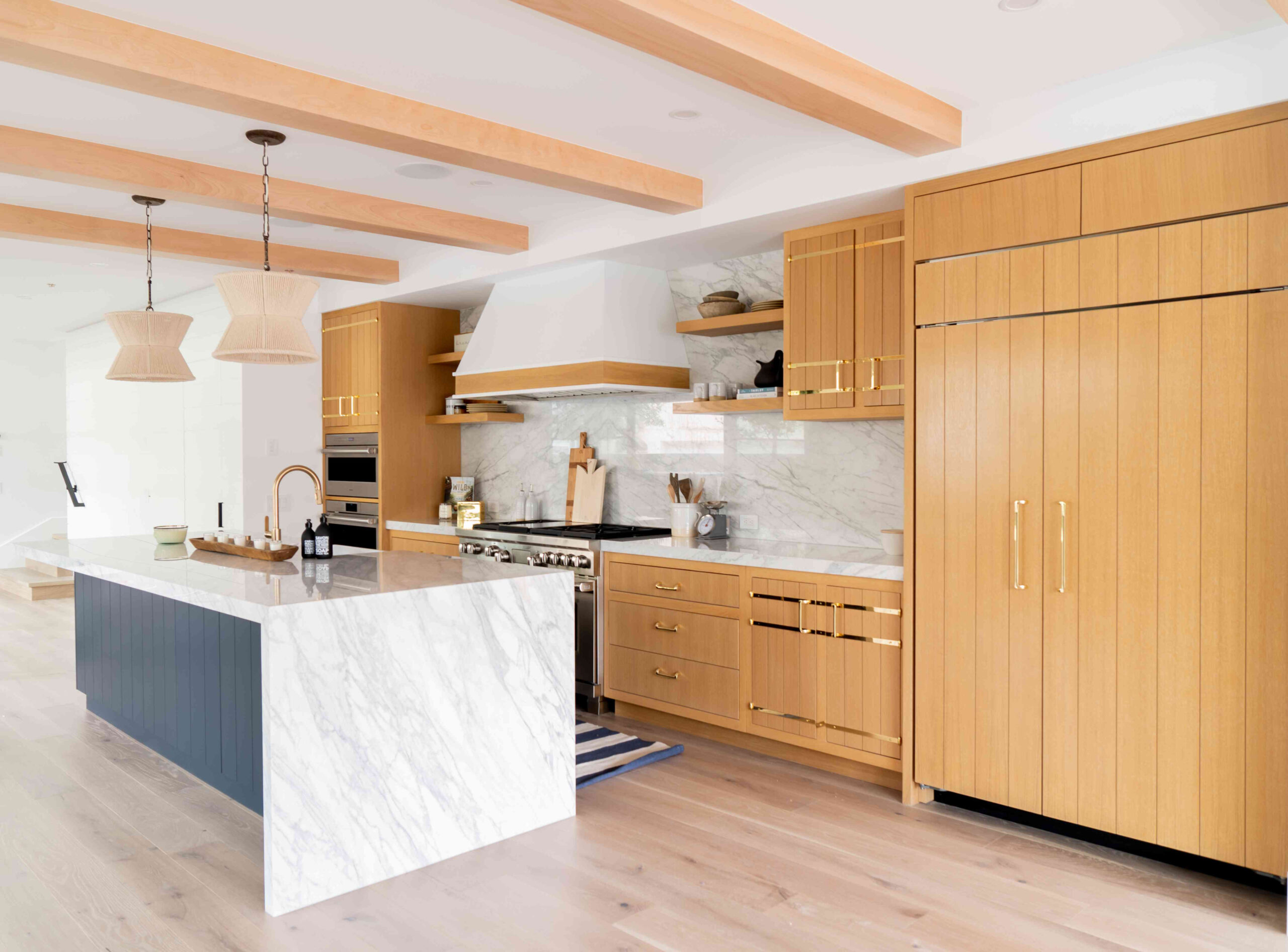 18 Stylish Kitchen Island Design Ideas inside Classic Kitchen Island, Spacious Design With Multiple Open Shelves, White/Brown
