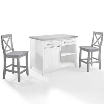50" Emery Kitchen Island White Cultured Stone/Gray Finish - Acme ... for Beyond Granite Why Cultured Stone is Gaining Popularity