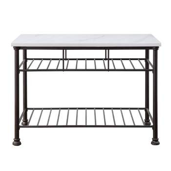 50" Emery Kitchen Island White Cultured Stone/Gray Finish - Acme ... intended for Beyond Granite Why Cultured Stone is Gaining Popularity