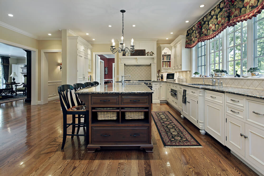 53 Spacious "New Construction" Custom Luxury Kitchen Designs regarding Classic Kitchen Island, Spacious Design With Multiple Open Shelves, White/Brown