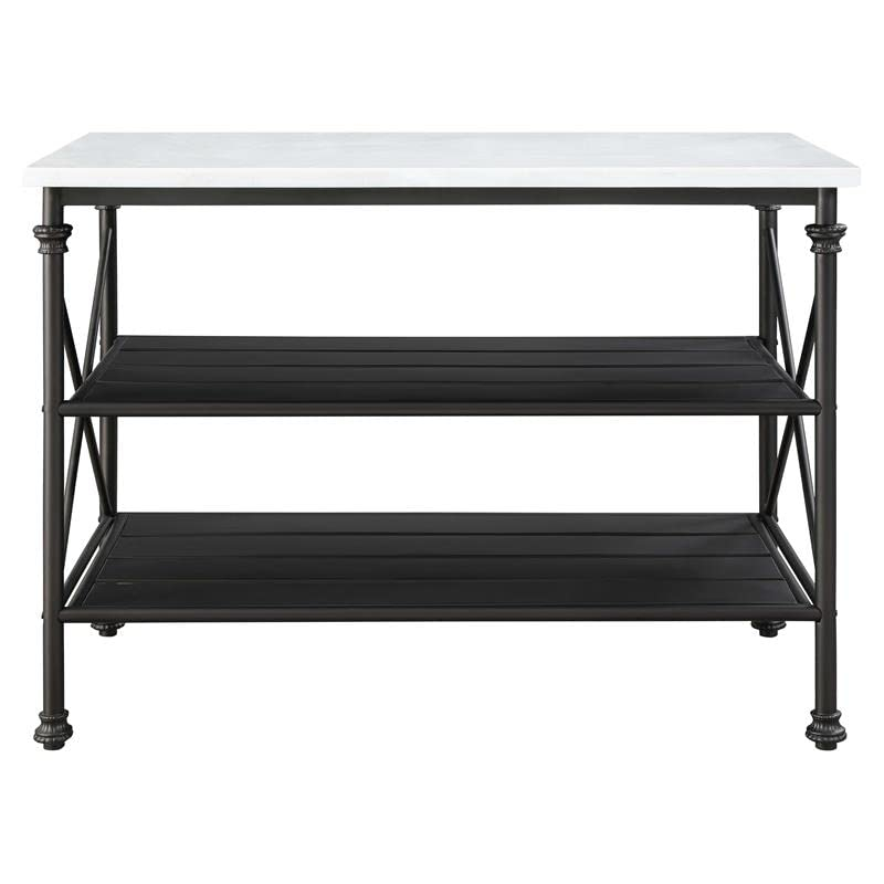 Acme Furniture Brahm Kitchen Island, White Cultured Stone & Gray Finish pertaining to A Deep Dive into Cultured Stone The Durability and Aesthetics Explained