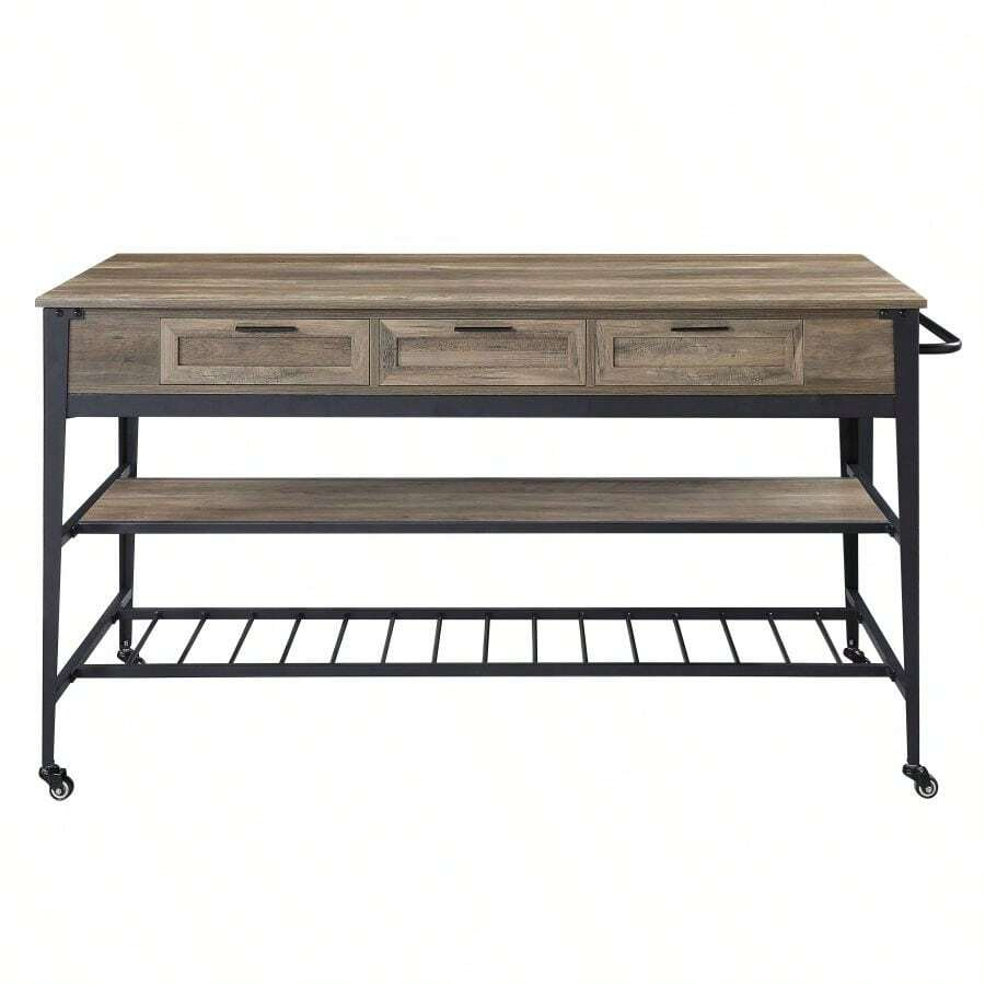 Unveiling the Acme Macaria Kitchen Island: A Deep Dive into Rustic Oak Charm