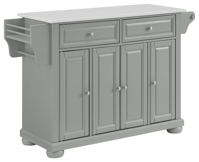 Alexandria Granite Top Kitchen Island Cart, Gray/White - Traditional ... regarding Beyond the Countertop Exploring the Functionality of the Alexandria Cart