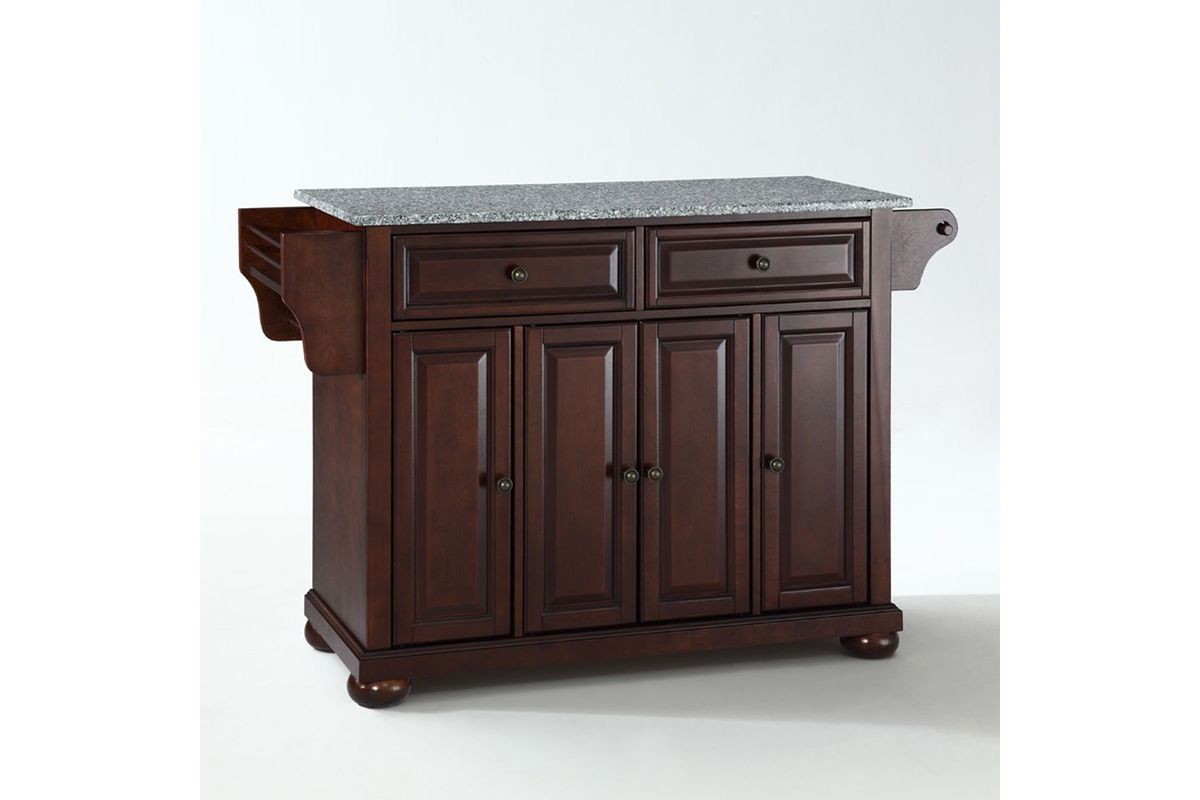 Alexandria Solid Granite Top Kitchen Island In Vintage Mahogany By Crosley with Alexandria Solid Black Granite Top Kitchen Island, Vintage Mahogany