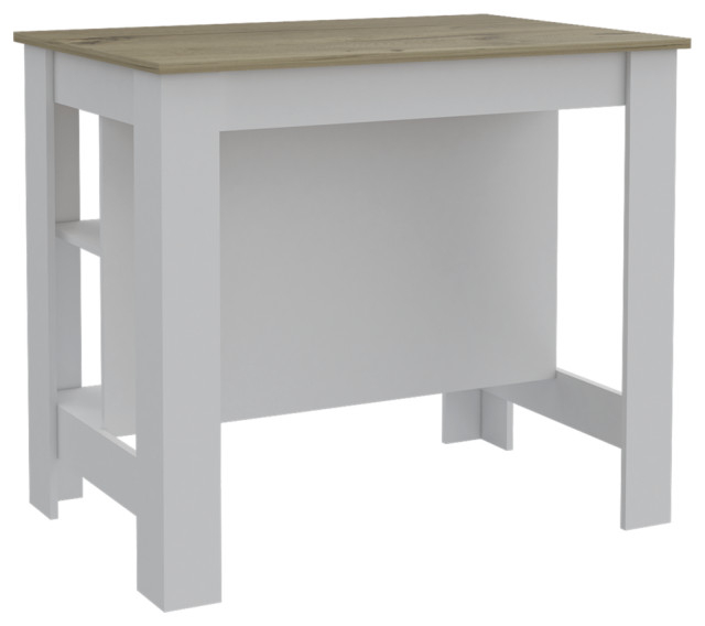 Antibacterial Delos Kitchen Island White-Light Oak - Midcentury ... for Choosing the Right Delos Island Features for Your Home