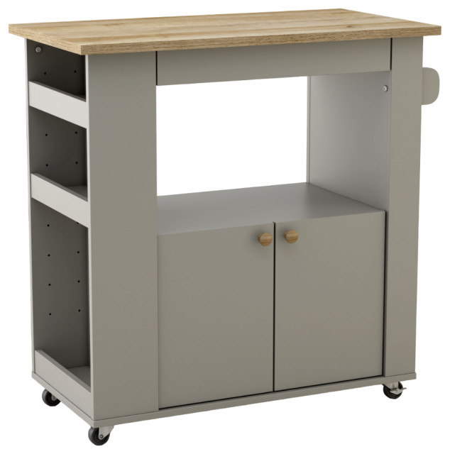 Astor 35" Kitchen Cart - Transitional - Kitchen Islands And Kitchen ... in Astor 35" Kitchen Cart