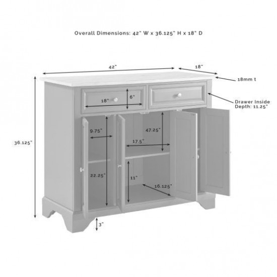 Avery Kitchen Island/Cart Distressed White/ White Marble inside Avery Kitchen Island/Cart, Distressed White/White Marble