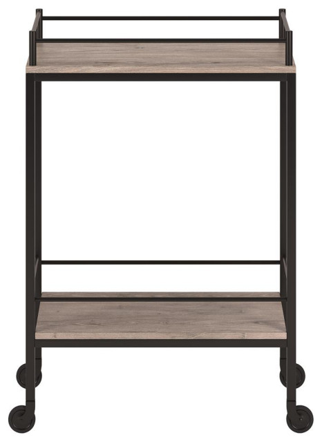 Barnes 23.5'' Wide Rectangular Bar Cart In Antiqued Gray Oak ... throughout Unveiling the Charm of the Barnes Bar Cart A Deep Dive