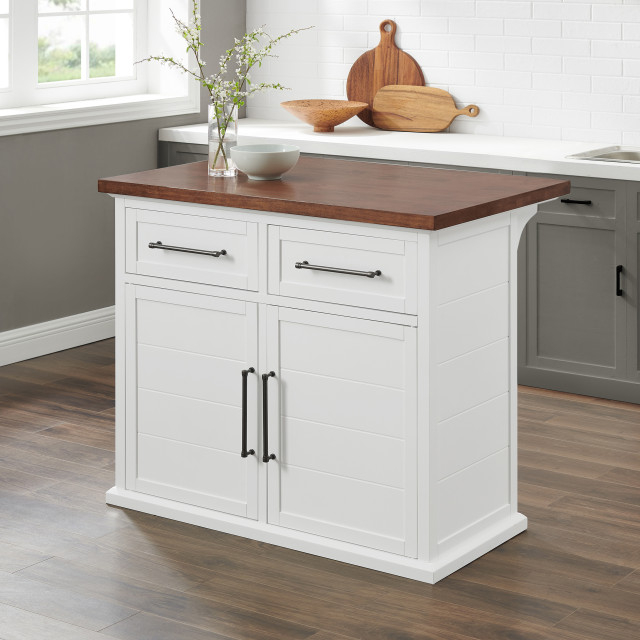 Bartlett Wood Top Kitchen Island - Transitional - Kitchen Islands And ... pertaining to From Rustic Charm to Modern Elegance Bartlett Wood Top Island Styles for Every Home