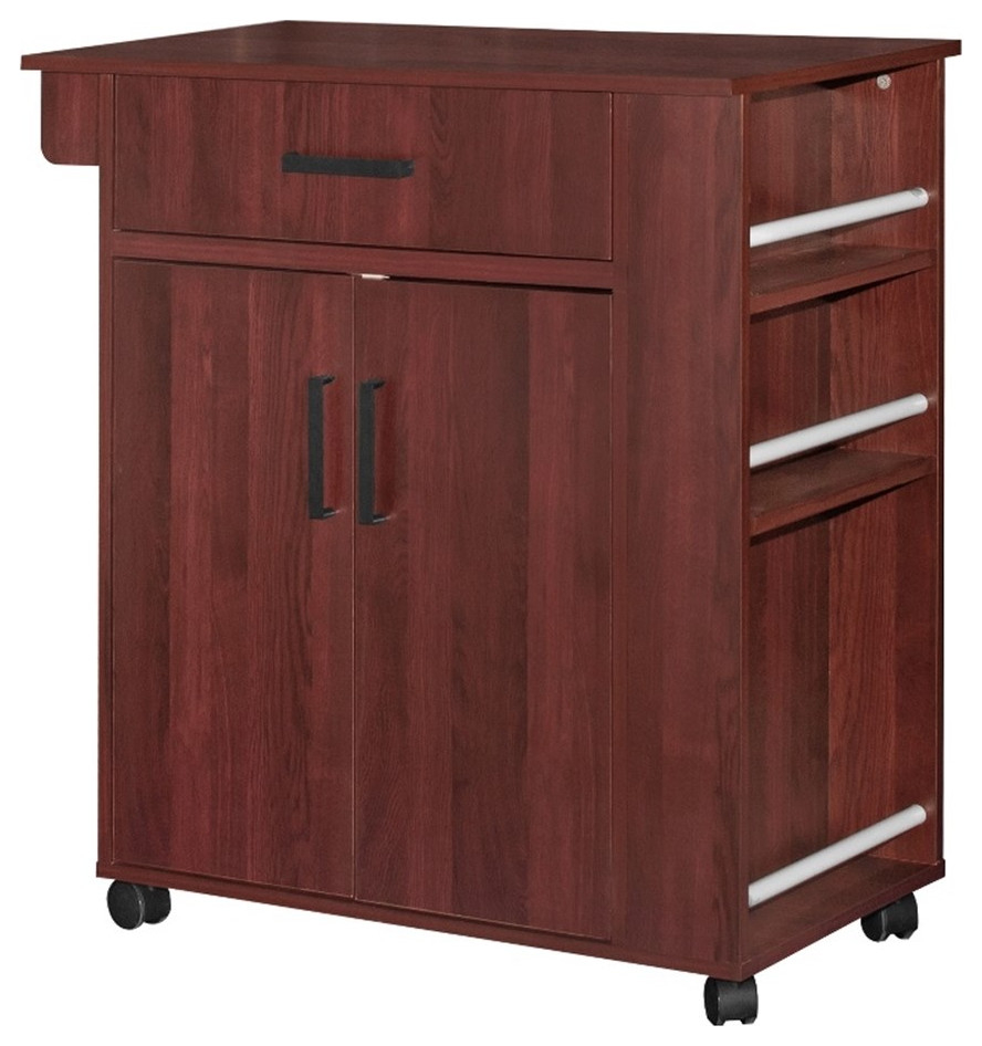 Better Home Products Shelby Rolling Kitchen Cart With Storage Cabinet ... throughout Better Home Products Shelby Rolling Kitchen Cart With Storage Cabinet -...