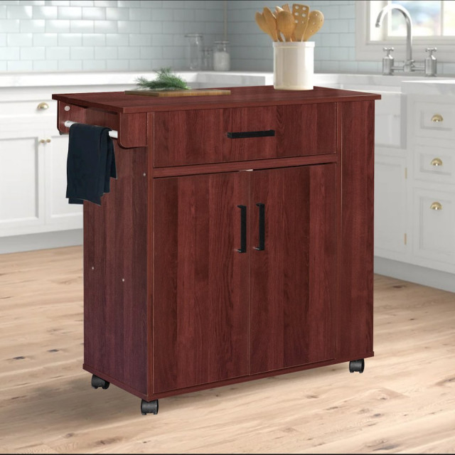 Better Home Products Shelby Rolling Kitchen Cart With Storage Cabinet ... with Better Home Products Shelby Rolling Kitchen Cart With Storage Cabinet -...