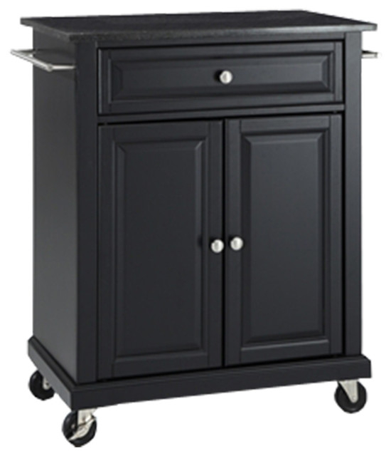 Black Mobile Kitchen Cart - Transitional - Kitchen Islands And Kitchen ... throughout The Smartest Choices for Your Black Mobile Kitchen Cart Purchase