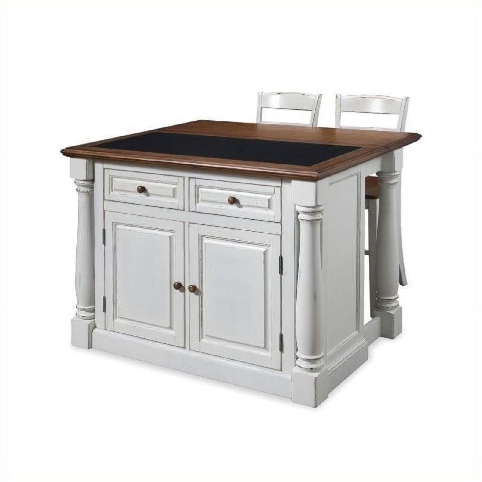 Bowery Hill Kitchen Island With Granite Top And Two Stools - Walmart.com throughout Maximizing Functionality How to Optimize Your Bowery Hill Kitchen Island Design