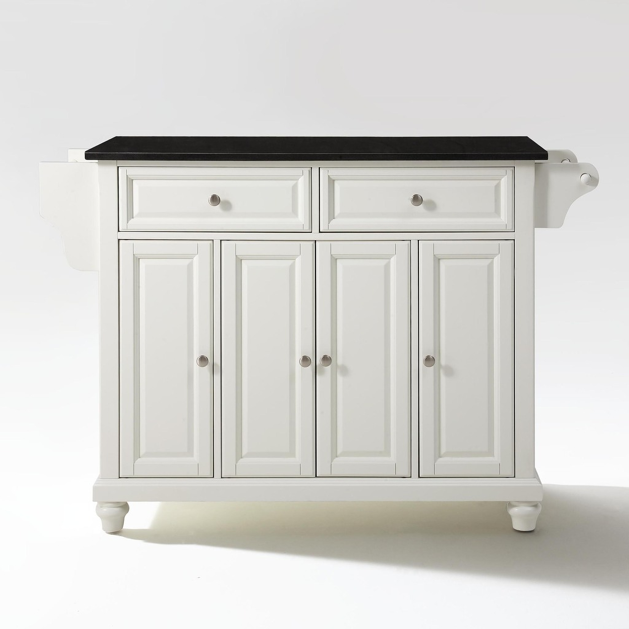 Cambridge Granite Top Full Size Kitchen Island/Cart In White And Black ... with Cambridge Granite Top Full Size Kitchen Island Cart, Black/White