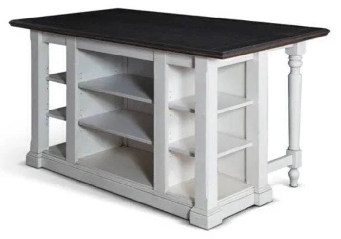Carriage House Collection Kitchen Island With 13" Drop Leaf within Carriage House Kitchen Island With 13" Drop Leaf
