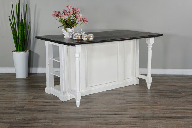Carriage House Kitchen Island With 13" Drop Leaf - French Country ... pertaining to Creating Culinary Comfort How a Drop Leaf Island Enhances Kitchen Life