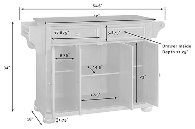 Catania Modern / Contemporary Black Granite Top Kitchen Island In ... for Maximizing Kitchen Space with a Catania Cart