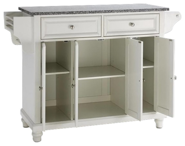 Catania Modern / Contemporary Gray Granite Top Kitchen Island In White ... within Maximizing Kitchen Space with a Catania Cart
