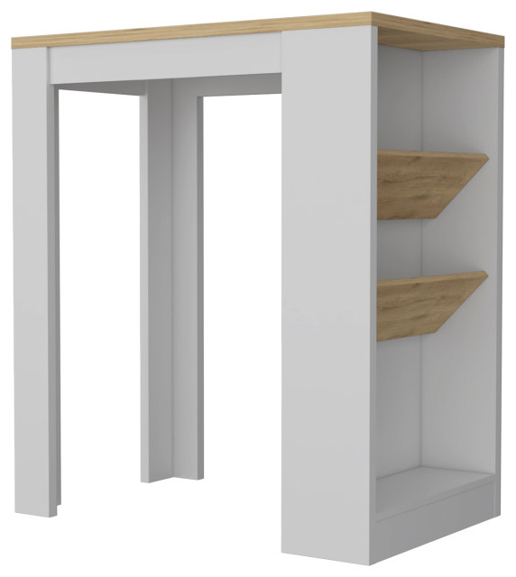 Cecil Kitchen Island, White/Macadamia - Transitional - Kitchen Islands ... regarding Cecil Kitchen Island, White/Macadamia