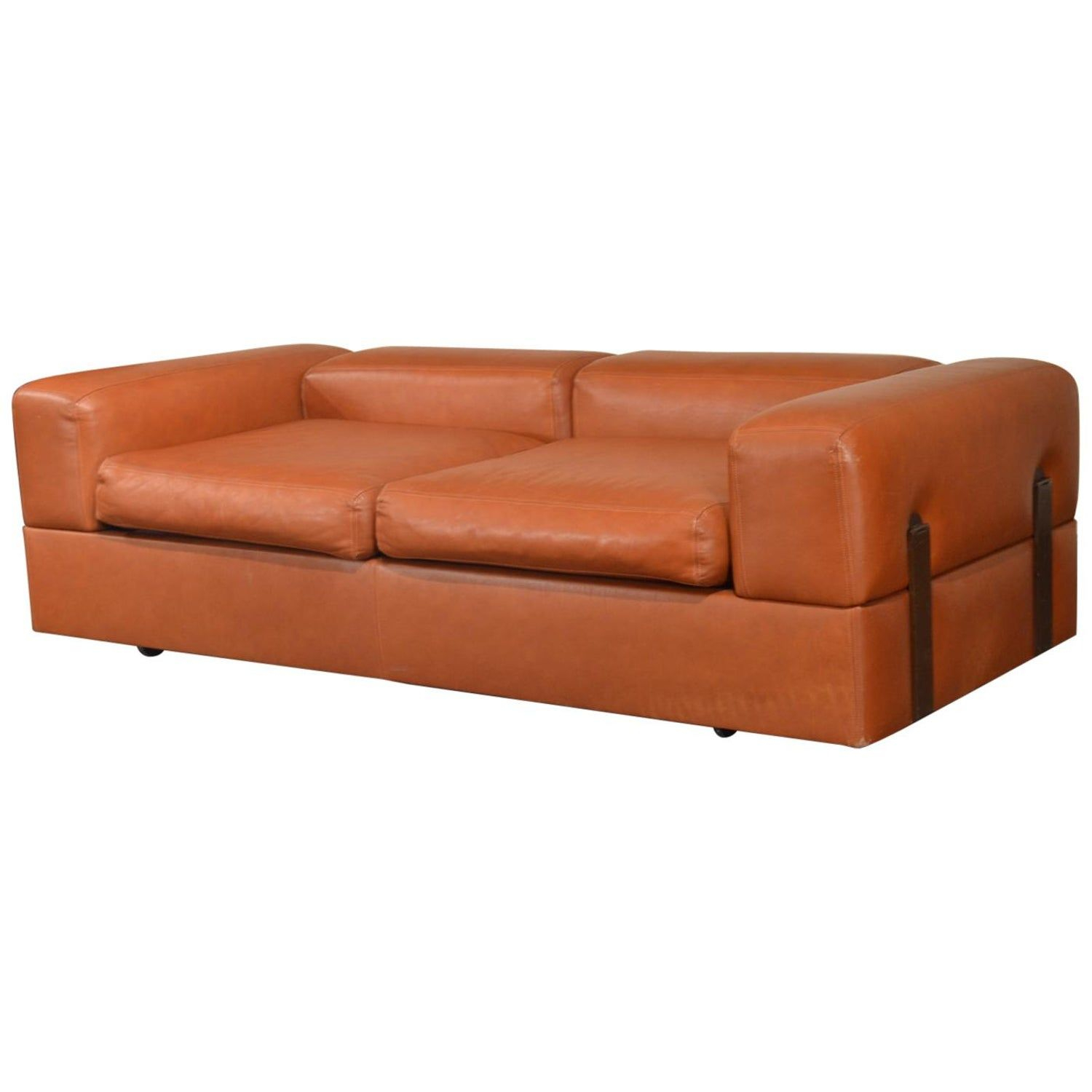 Cognac Leather Sofa Daybed By Tito Agnoli For Cinova | Cognac Leather ... intended for Styling Your Space with a Cognac Leather Sofa Design Inspirations
