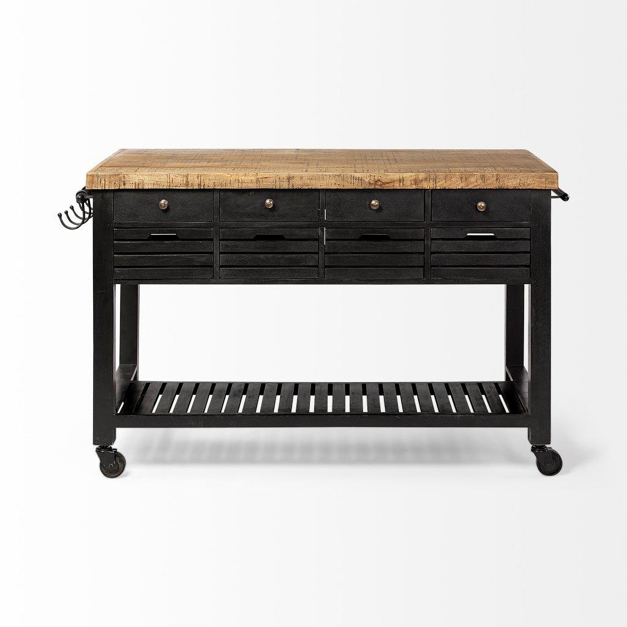 Columbia Black Wooden Kitchen Island By Mercana | 1Stopbedrooms within Columbia Black Wooden Kitchen Island