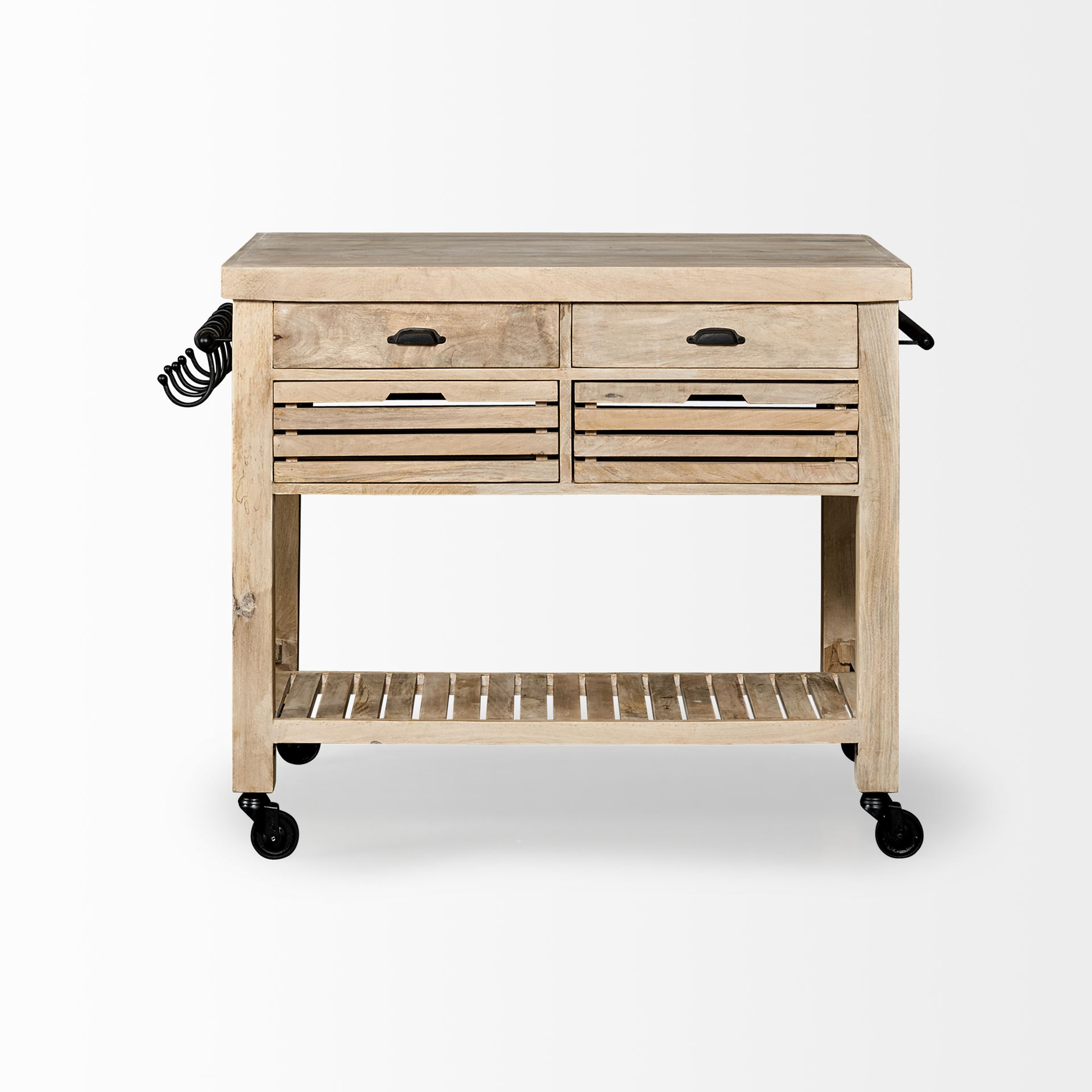 Columbia Ii Light Brown Base With Black Iron Knobs Rolling Kitchen ... with regard to Essential Tips for Maintaining Your Columbia II Light Brown Base Kitchen Island