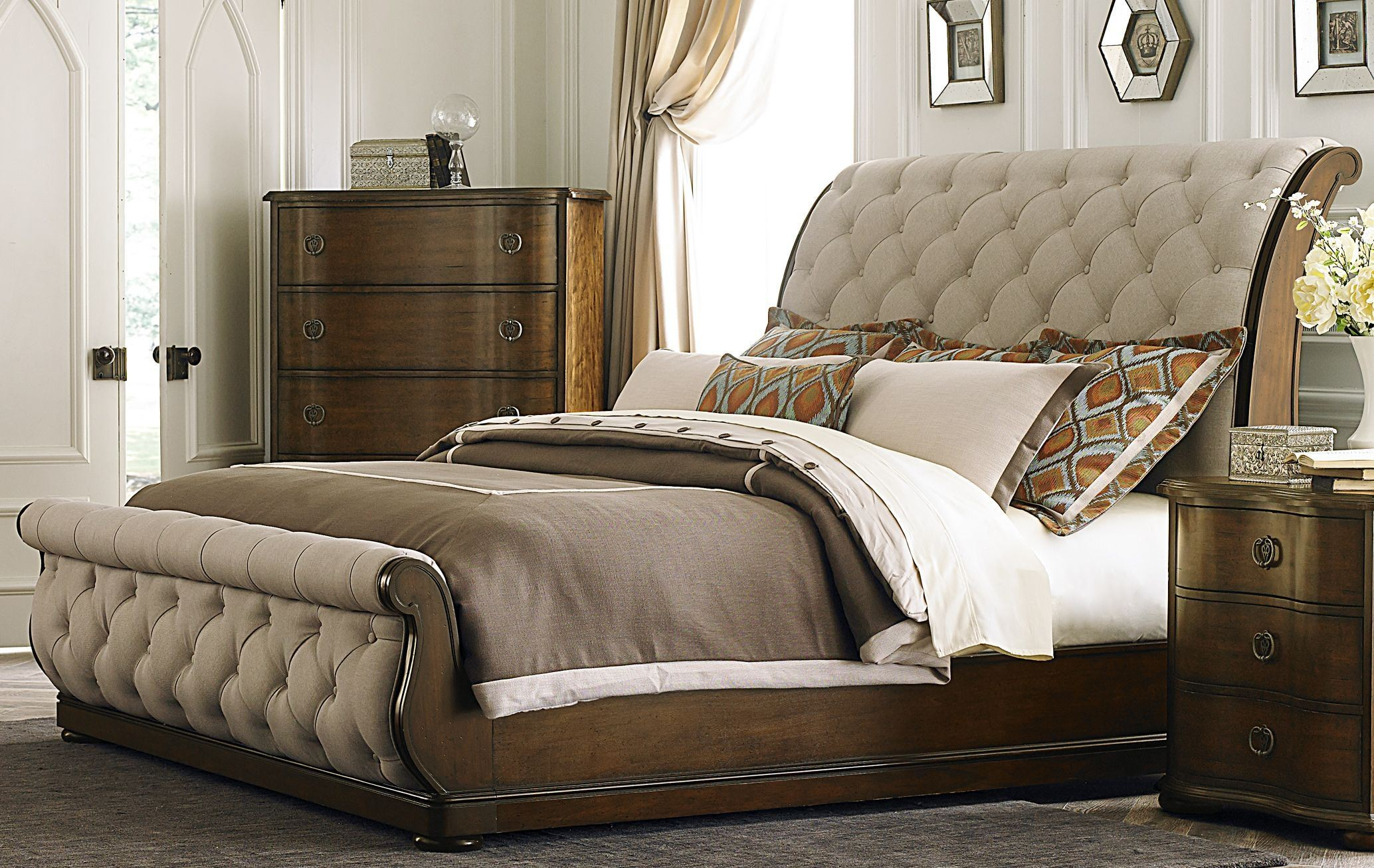 Cotswold Upholstered Sleigh Bedroom Set From Liberty (545-Br-Qsl ... within Unpacking the Details of a Three-Piece Bedroom Set Expert Insights