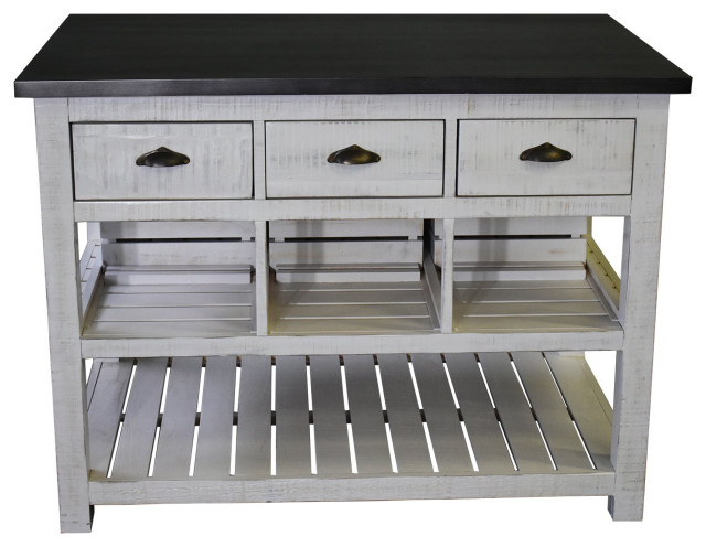 Crafters And Weavers Barlow Crate Kitchen Island With Zinc Top ... with Creating Your Dream Kitchen The Benefits of a Barlow Crate Island
