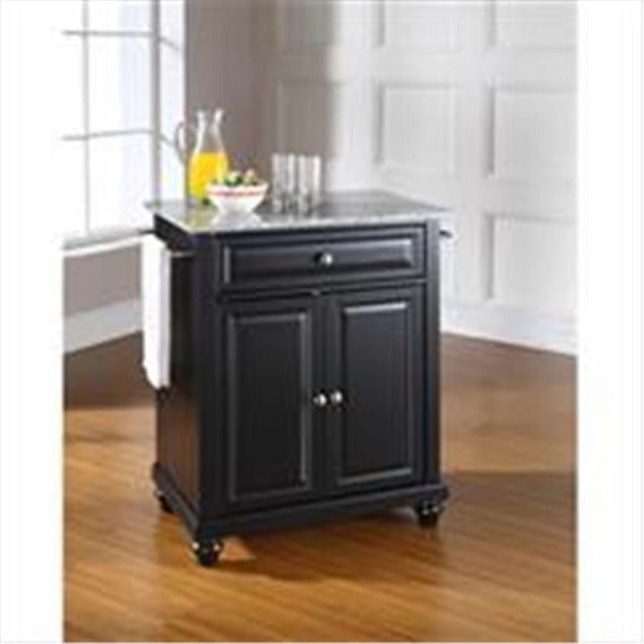 Crosley Furniture Cambridge Solid Granite Top Portable Kitchen Island ... for Cambridge Solid Granite Top Kitchen Island, Black Finish