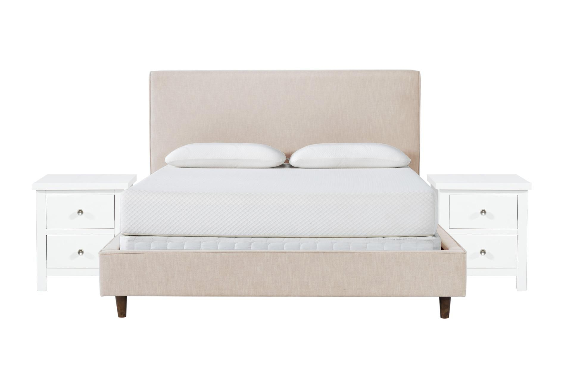 Dean Sand California King Upholstered 3 Piece Bedroom Set With 2 Larkin ... throughout Creating Your Sanctuary Exploring the Dean Sand Upholstered Bedroom Set